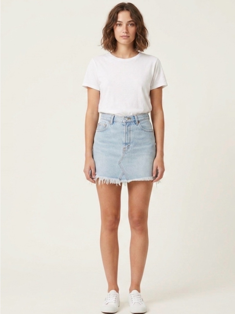 American Vintage California Reworked Levi’s Denim High Waisted MiniSkirt Size 30
